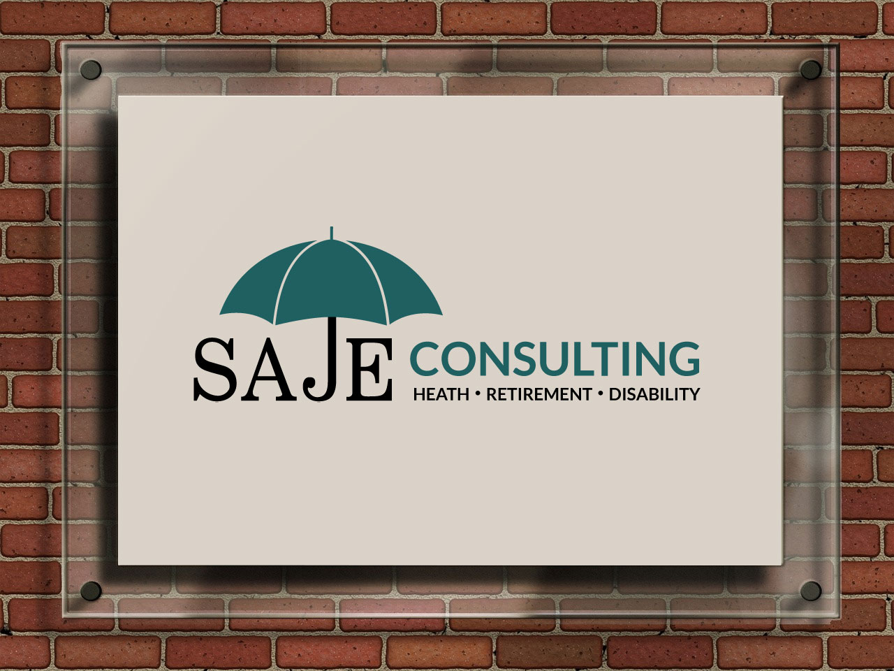 SAJE Consulting signage mockup