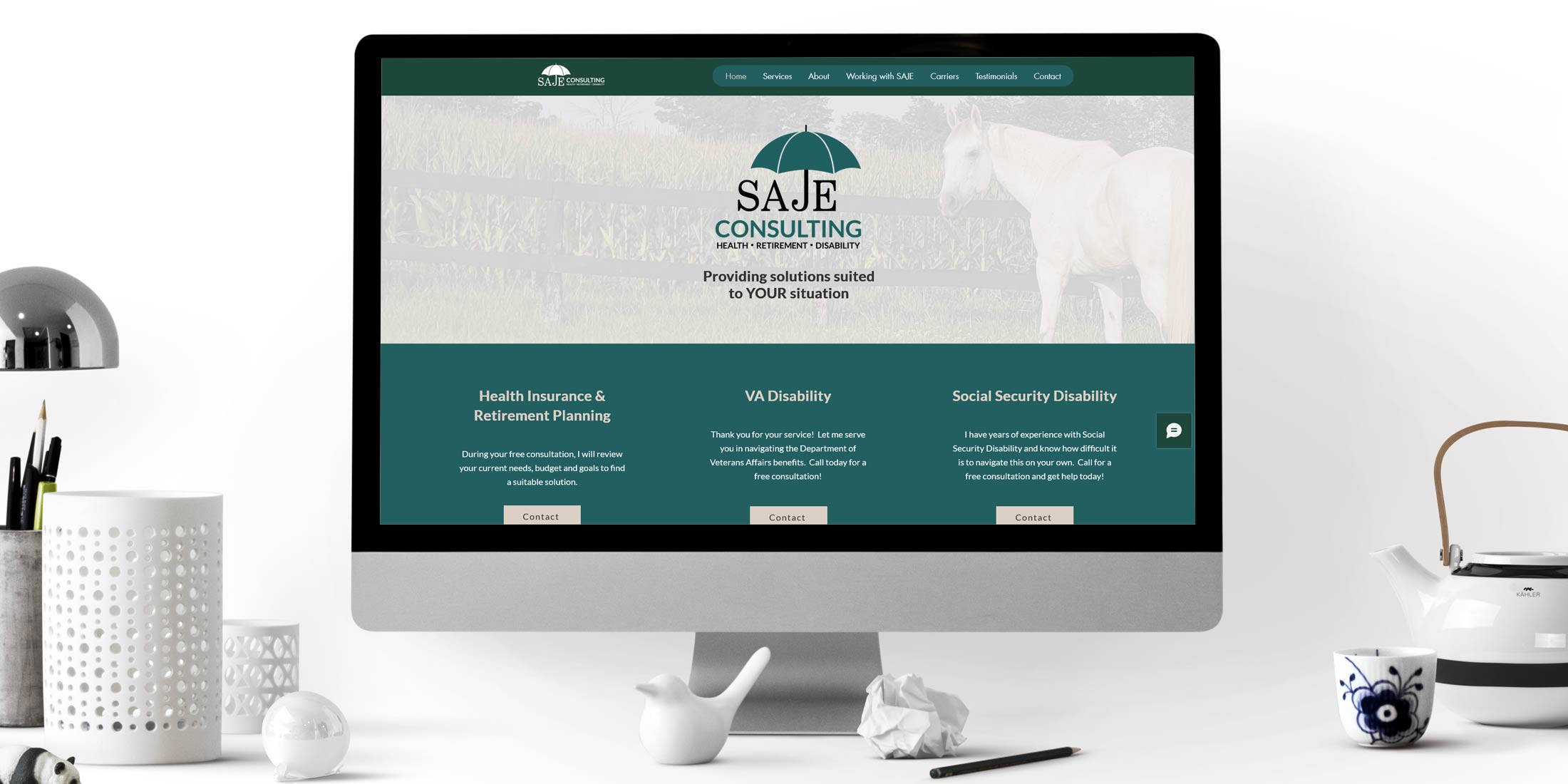 SAJE Consulting website design
