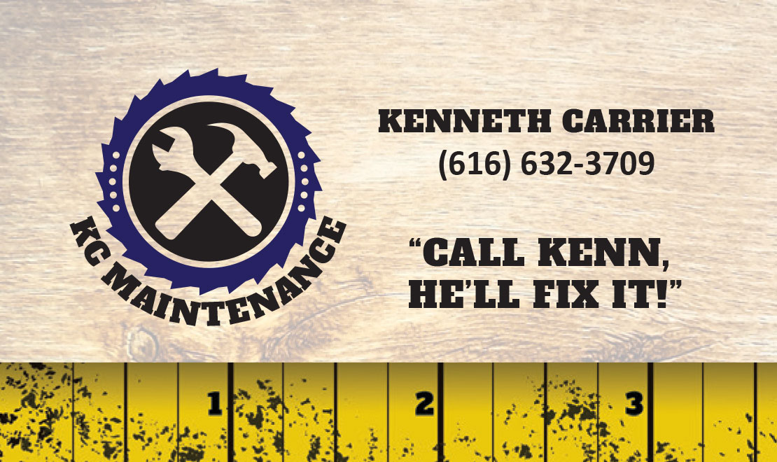Business card design for handy man company